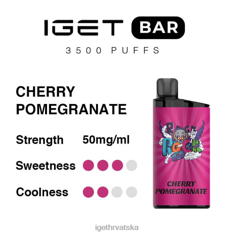 IGET Vape Europe bar 3500 dizanja 2FJ6D291 trešnja šipak