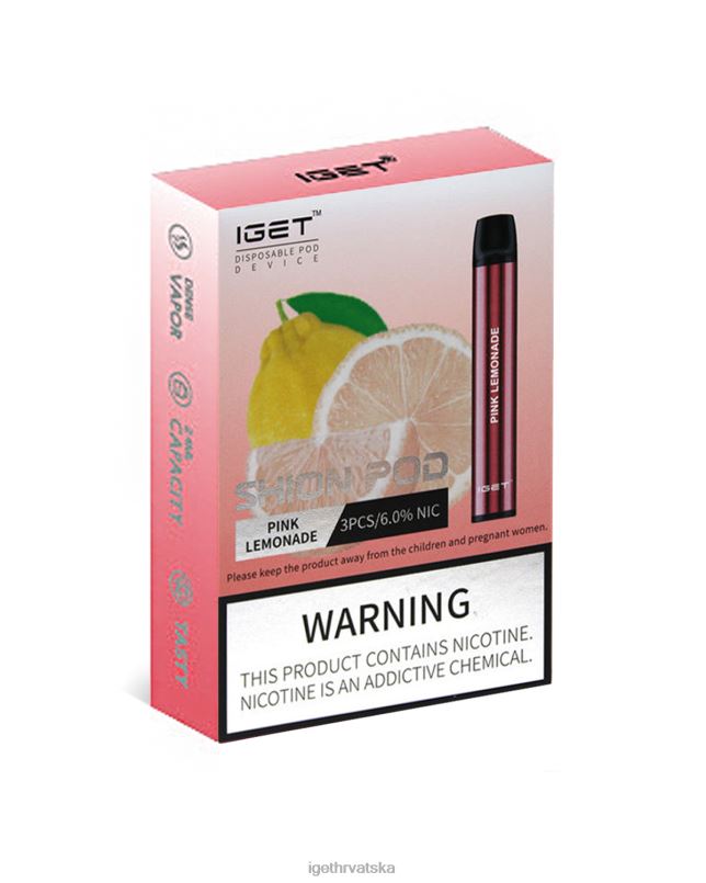 IGET Vape Sale 3 x sjaj 2FJ6D25 ružičasta limunada