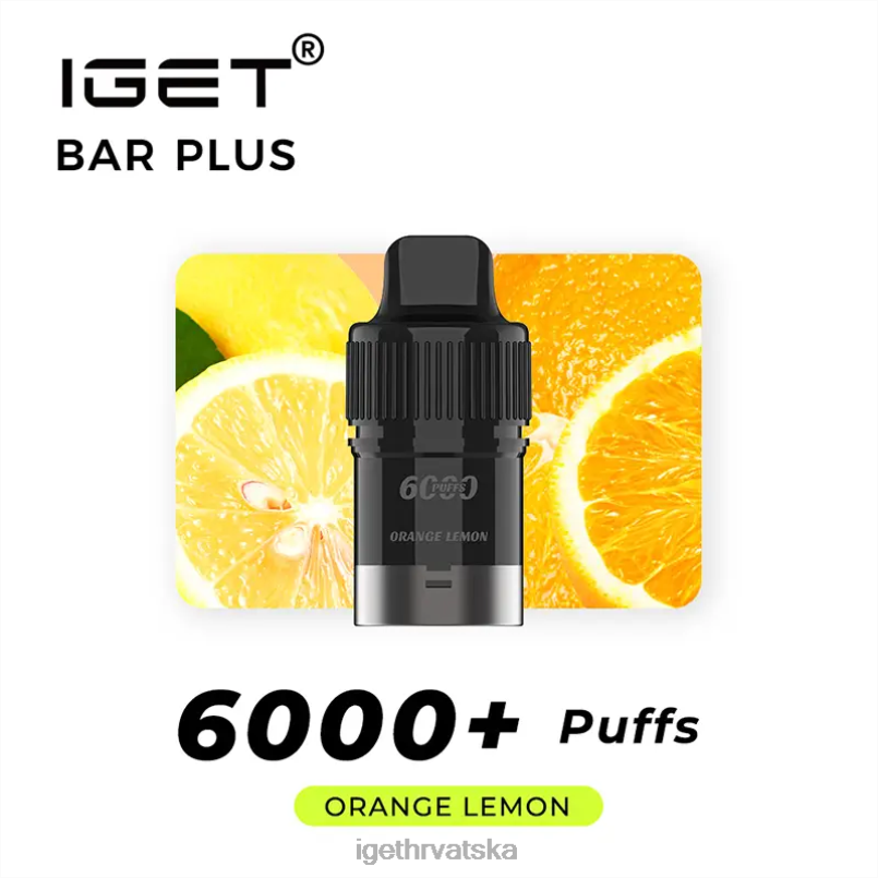 IGET Vape Europe bar plus pod 6000 udaha 2FJ6D261 naranča limun