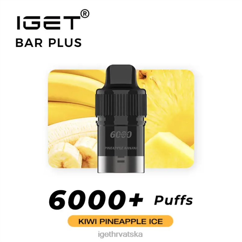 IGET Vape bar plus pod 6000 udaha 2FJ6D270 kivi ananas led