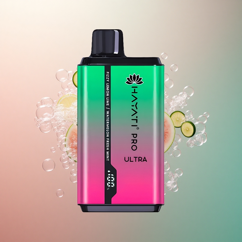 Hayati Pro Ultra 15000 Puffs Frizzy Limeta i Lubenica Svježa Metvica s 850mAh i 2% nikotina