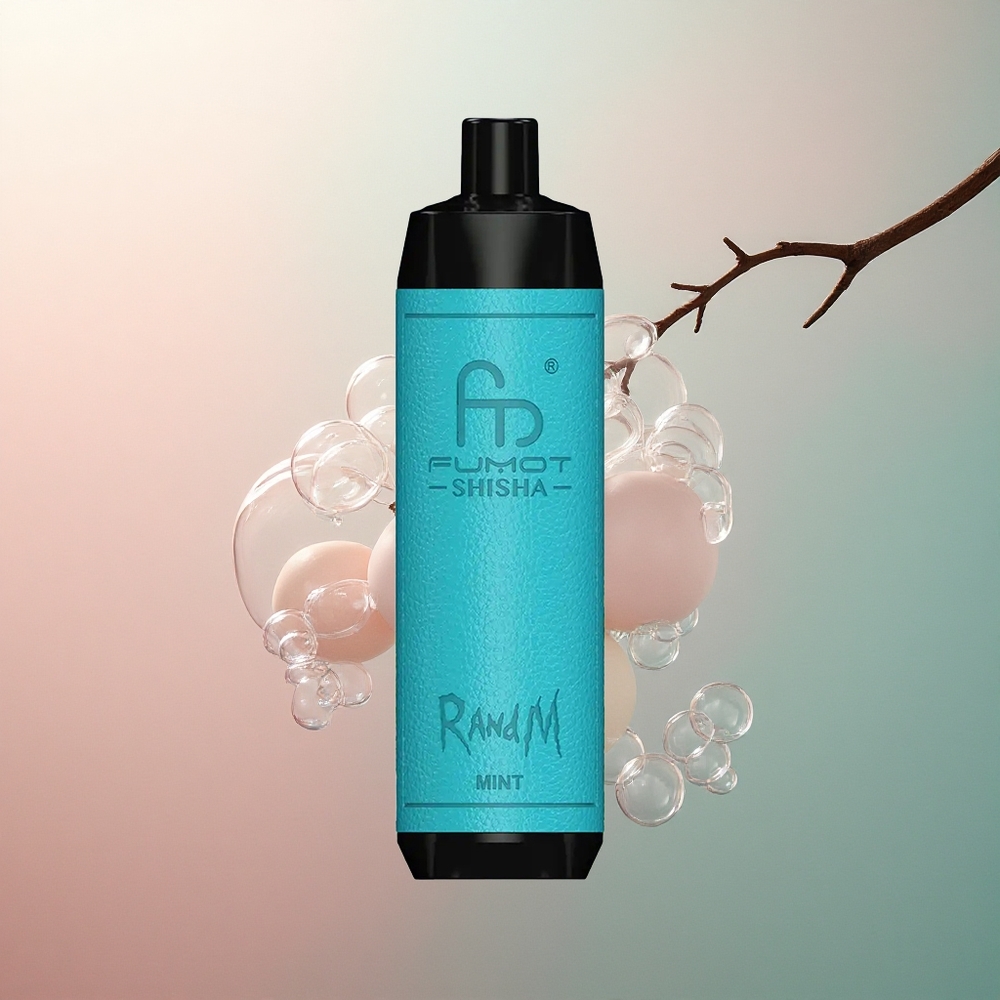 RandM Fumot Shisha 10000 Puffs Menta LED Indikator 850mAh 0.5% Nikotina