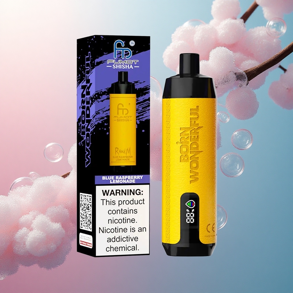 RandM Fumot Shisha 10000 Puffs Plava Malina Limunada s 0,5% nikotina i 850 mAh baterijom