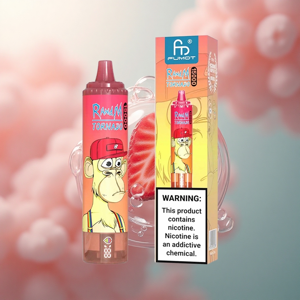 RandM Fumot Tornado 15000 Puffs Jagoda Crveni Bik 25ml 850mAh Mesh