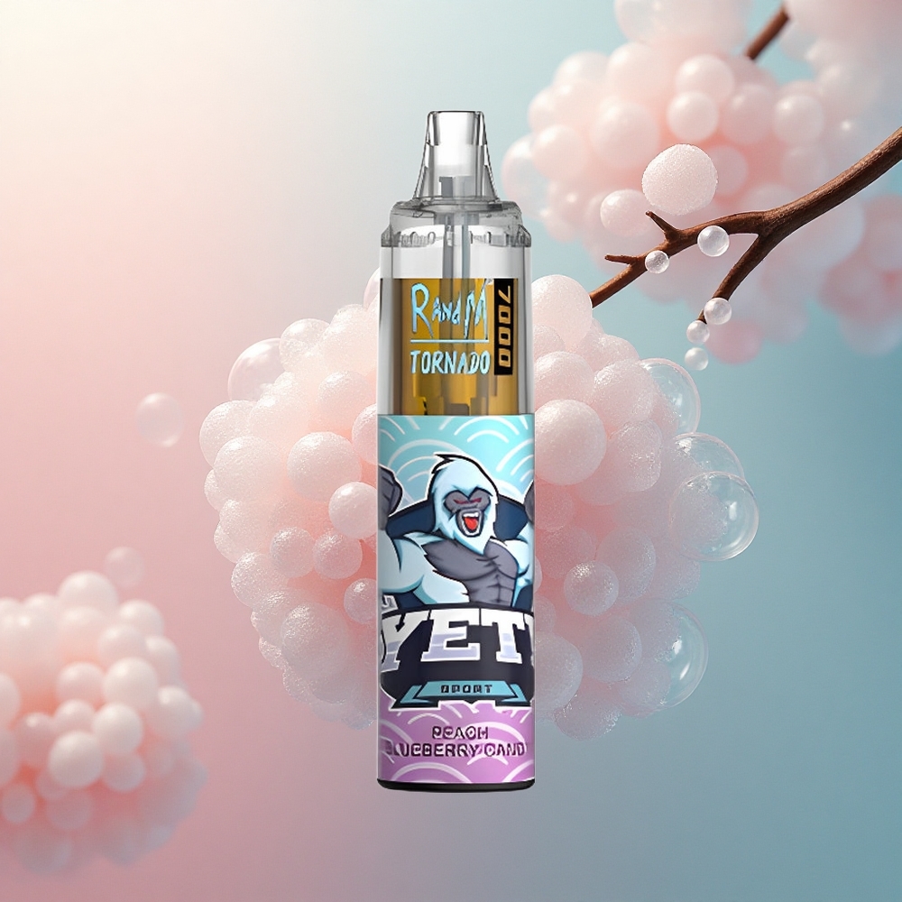 RandM Fumot Tornado 7000 Puffs Breskva Borovica Slatkiš s 850 mAh baterijom i 5% nikotina