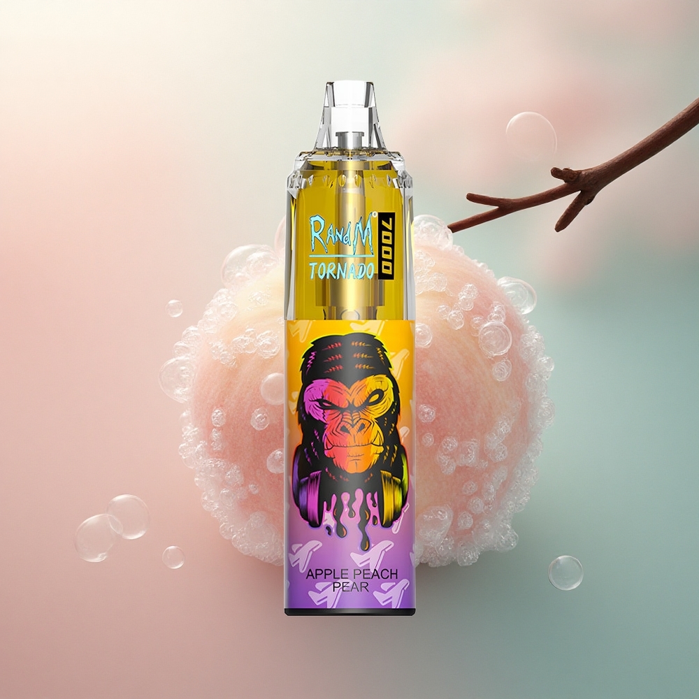 RandM Fumot Tornado 7000 Puffs Jabuka Breskva Kruška 850 mAh Mesh Coil 5% Nicotine