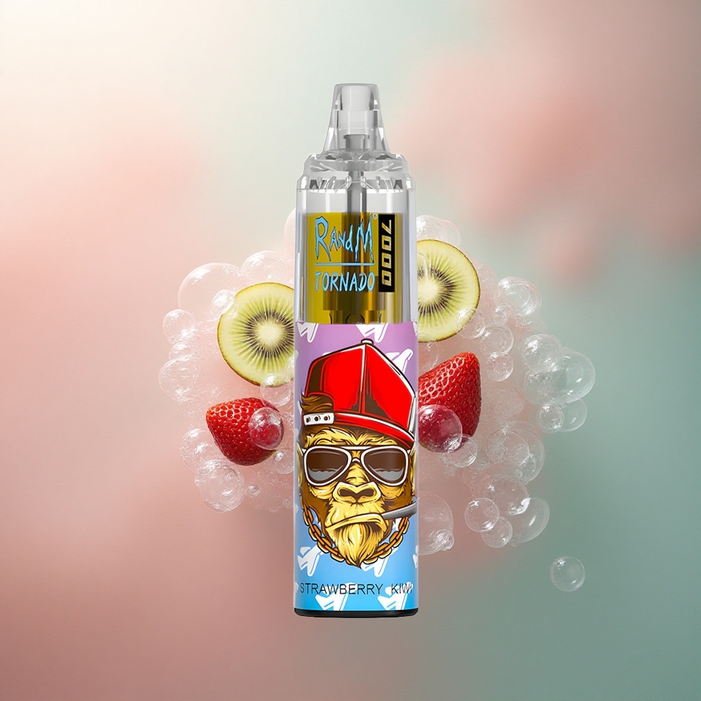 RandM Fumot Tornado 7000 Puffs Jagoda Kivi s 5% nikotina i 850 mAh baterijom
