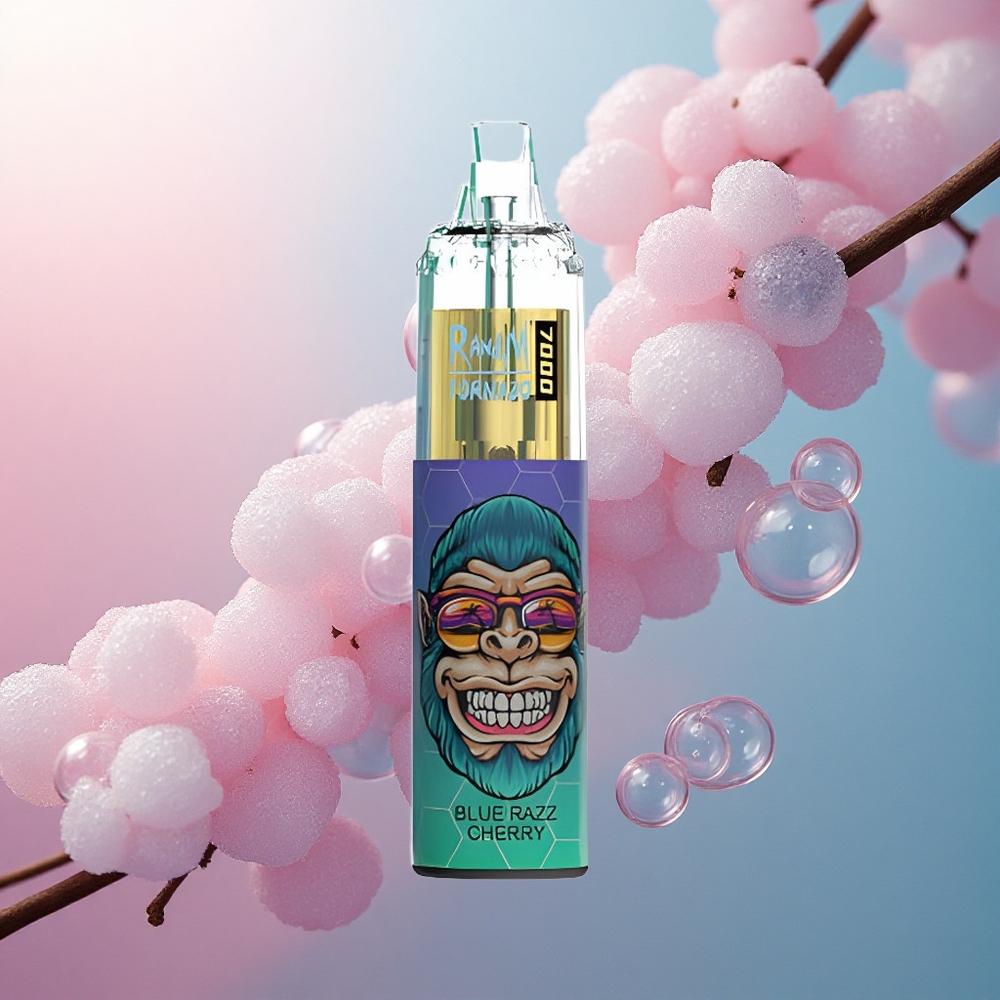 RandM Fumot Tornado 7000 Puffs Plava Malina Trešnja s 5% nikotina i 850 mAh baterijom