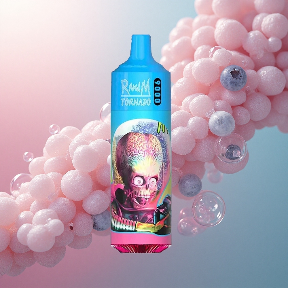 RandM Fumot Tornado 9000 Puffs Borovnica Kisela Malina s 850 mAh i Mrežastom Zavojnicom