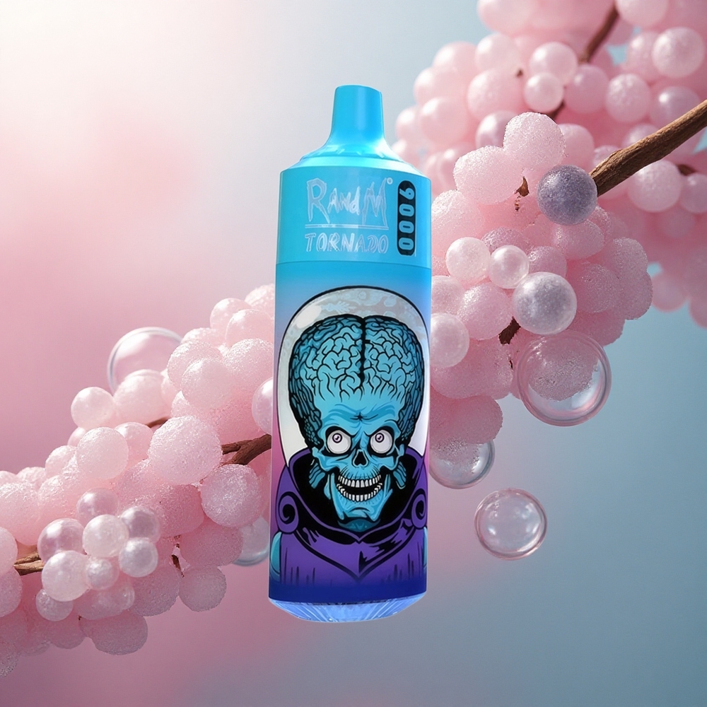 RandM Fumot Tornado 9000 Puffs Borovnica Trešnja Brusnica 850 mAh 18 mL Mesh Coil