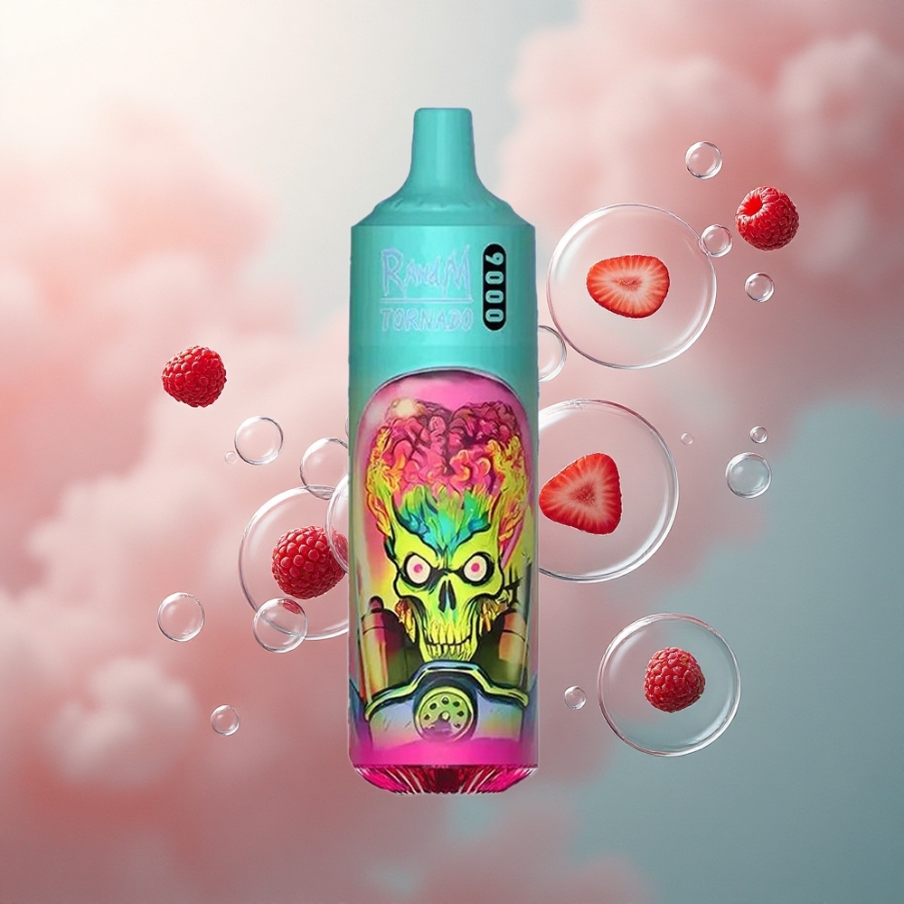 RandM Fumot Tornado 9000 Puffs Jagoda Malina s 850 mAh i Mesh Coil