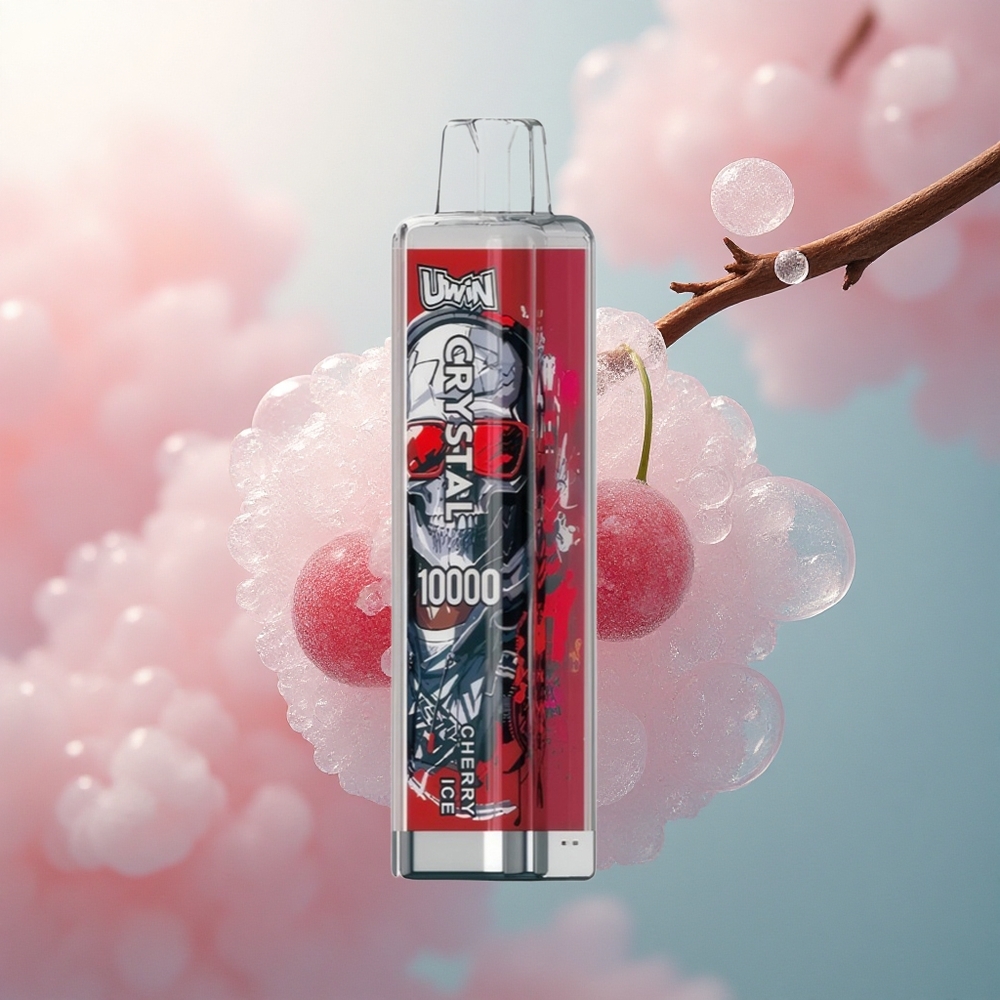 Uwin Crystal 10000 Puffs Trešnjeva Ledena Svetla 18ml 650mAh RGB