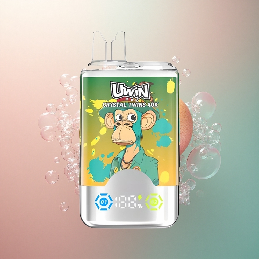 Uwin Crystal Twins 40000 Puffs Kivi Marakuja Guava Dvije Jabuke s Dvostrukim Okusom i 850mAh Baterijom