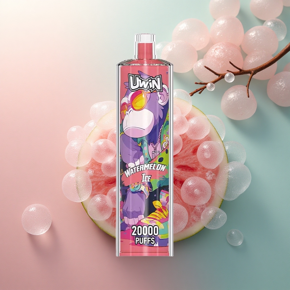 Uwin Shisha Hookah Crystal 20000 Puffs Lubenica Led 0% nikotina 650 mAh Mesh coil